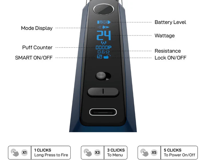 Vaporesso GTX One Pro Mod 3000mAh Built-in Battery | bearsvapes.co.uk