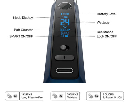 Vaporesso GTX One Pro Mod 3000mAh Built-in Battery | bearsvapes.co.uk