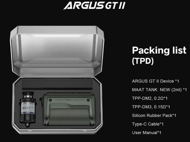 Voopoo Argus GT II Vape Kit | Free 18650 Batteries | bearsvapes.co.uk