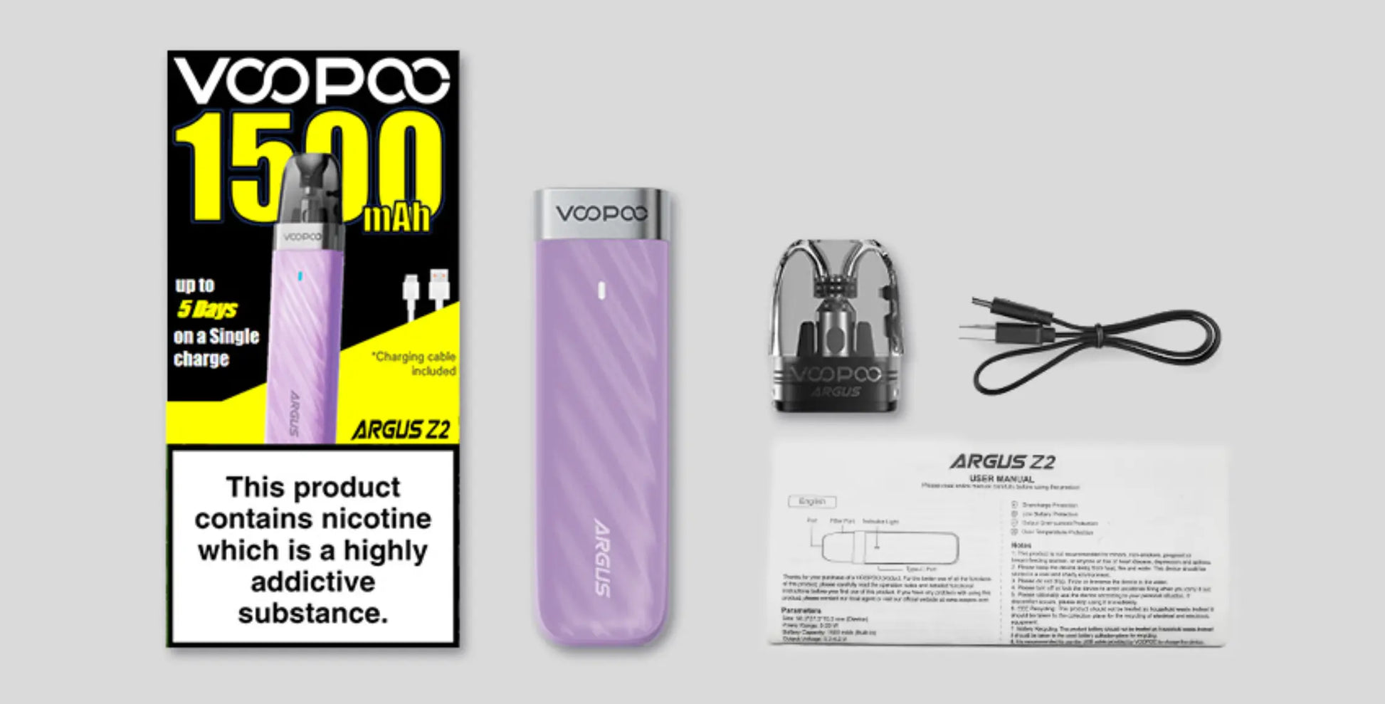 Voopoo Argus Z2 Pod Vape Kit | MTL Starter Kit | bearsvapes.co.uk