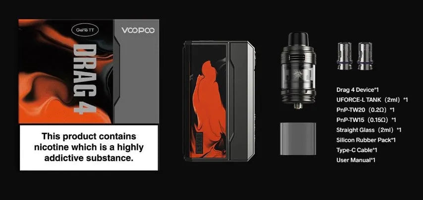 Voopoo Drag 4 Vape Kit | 2 Free Golisi 18650 Batteries | ONLY £44.95