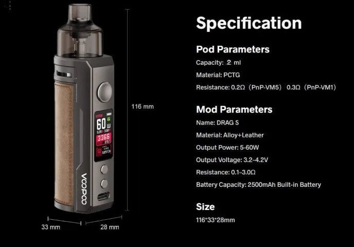 Voopoo Drag S Pod Vape Kit | Lowest UK Price £19.95 | bearsvapes.co.uk