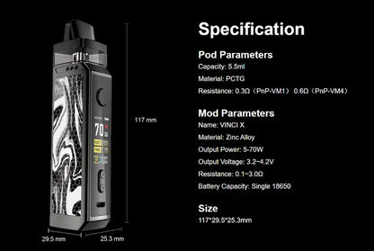 Voopoo Vinci X Pod Vape Kit Includes FREE 18650 | bearsvapes.co.uk