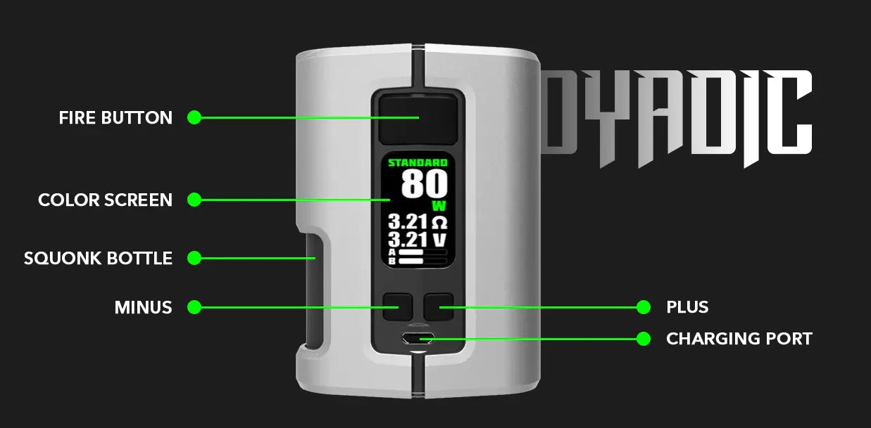 Wotofo Dyadic Squonk Mod | Includes 2 FREE 18650 | bearsvapes.co.uk