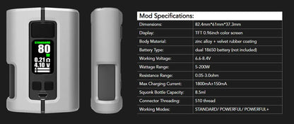 Wotofo Dyadic Squonk Mod | Includes 2 FREE 18650 | bearsvapes.co.uk
