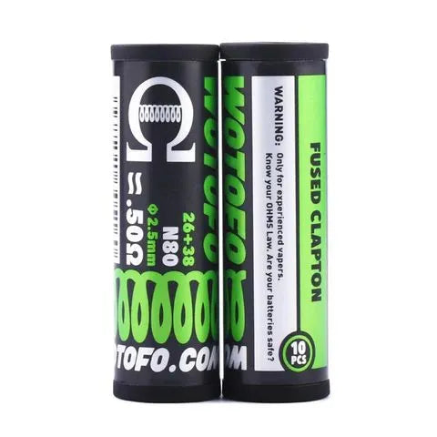 Wotofo Fused Clapton Vape Coils 0.5ohm Ni80 10Pack | bearsvapes.co.uk