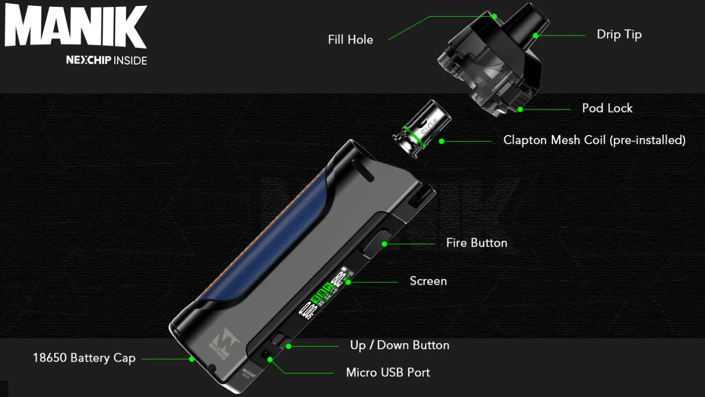 Wotofo MANIK Pod Mod Kit - 80W GTX & PnP Compatible | bearsvapes.co.uk