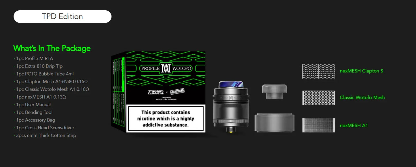 Wotofo Profile M RTA | Mesh RTA ONLY £24.95 | bearsvapes.co.uk