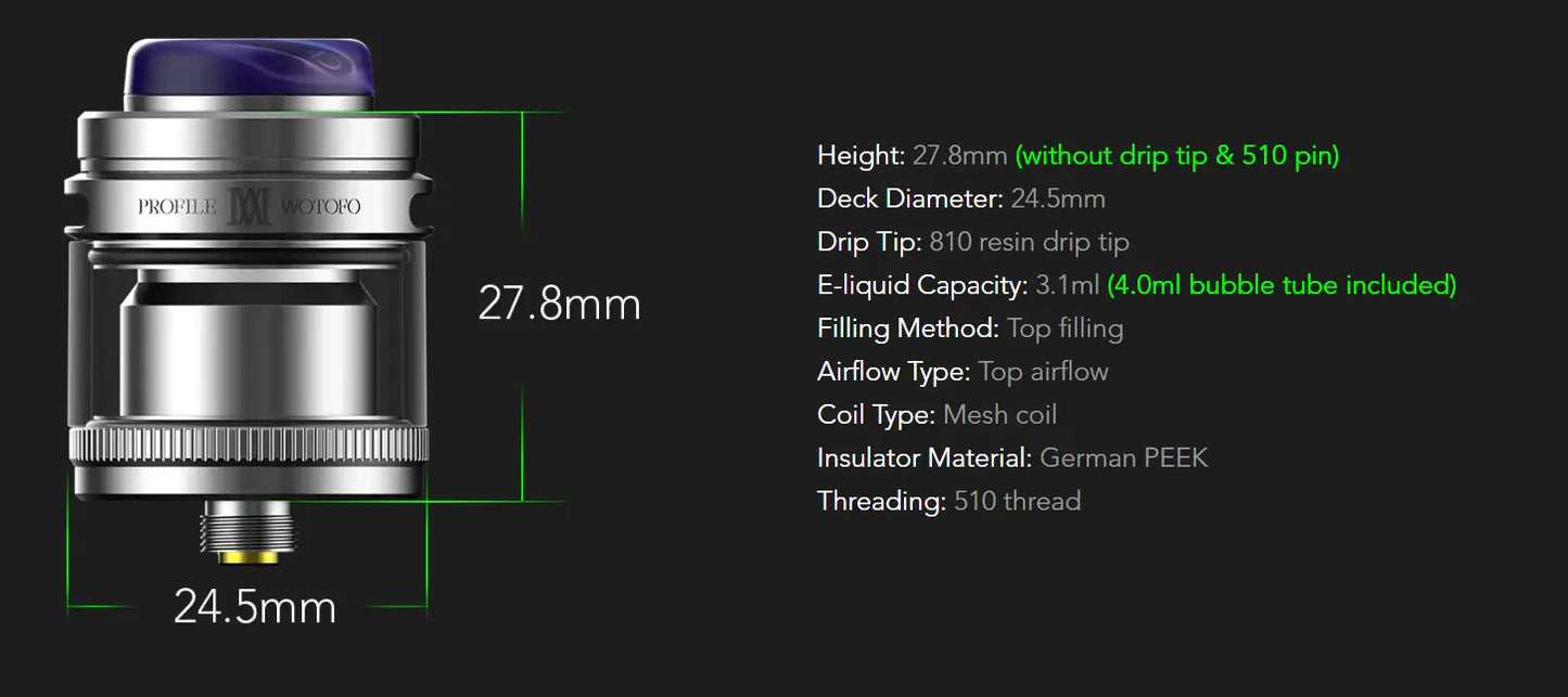 Wotofo Profile M RTA | Mesh RTA ONLY £24.95 | bearsvapes.co.uk