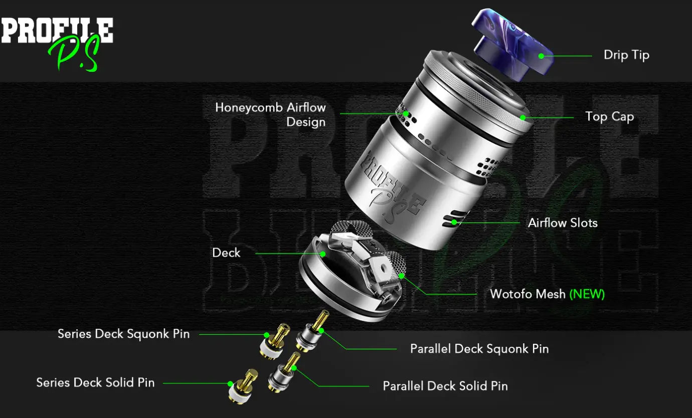Wotofo Profile PS RDA | 28.5mm Dual Mesh RDA | bearsvapes.co.uk