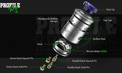 Wotofo Profile PS RDA | 28.5mm Dual Mesh RDA | bearsvapes.co.uk