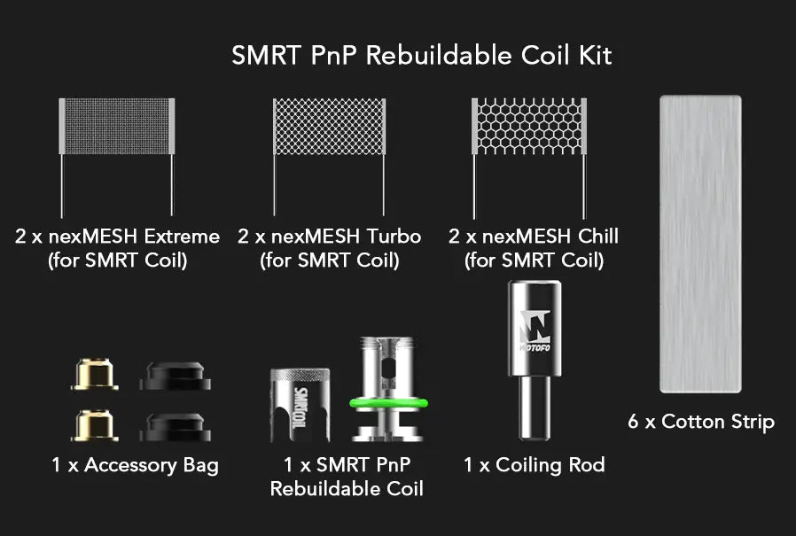 Wotofo SMRT PnP Rebuildable Coil Kit PnP & GTX | bearsvapes.co.uk