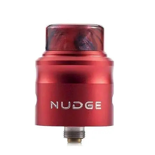 Red Wotofo Nudge RDA showing 'NUDGE' branding on a white background