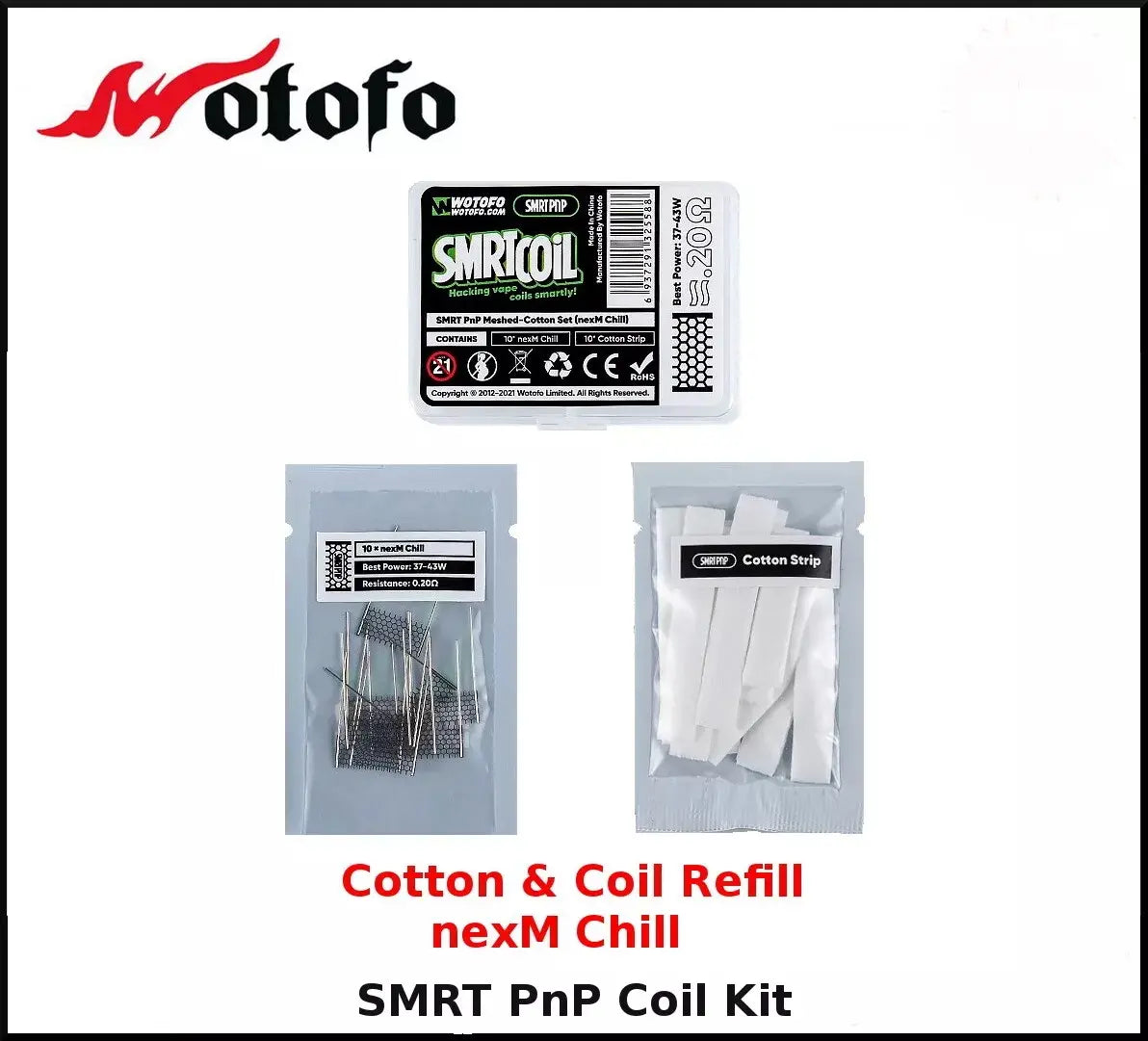 Wotofo SMRT PnP Rebuildable Coil Kit PnP & GTX | bearsvapes.co.uk