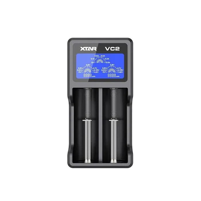 Xtar VC2 Battery Charger | Dual Bay Digital Charger | bearsvapes.co.uk