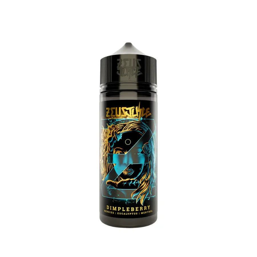 100ml Zeus Juice Dimpleberry 70:30 e-liquid bottle with brand logo and product name on a white background
