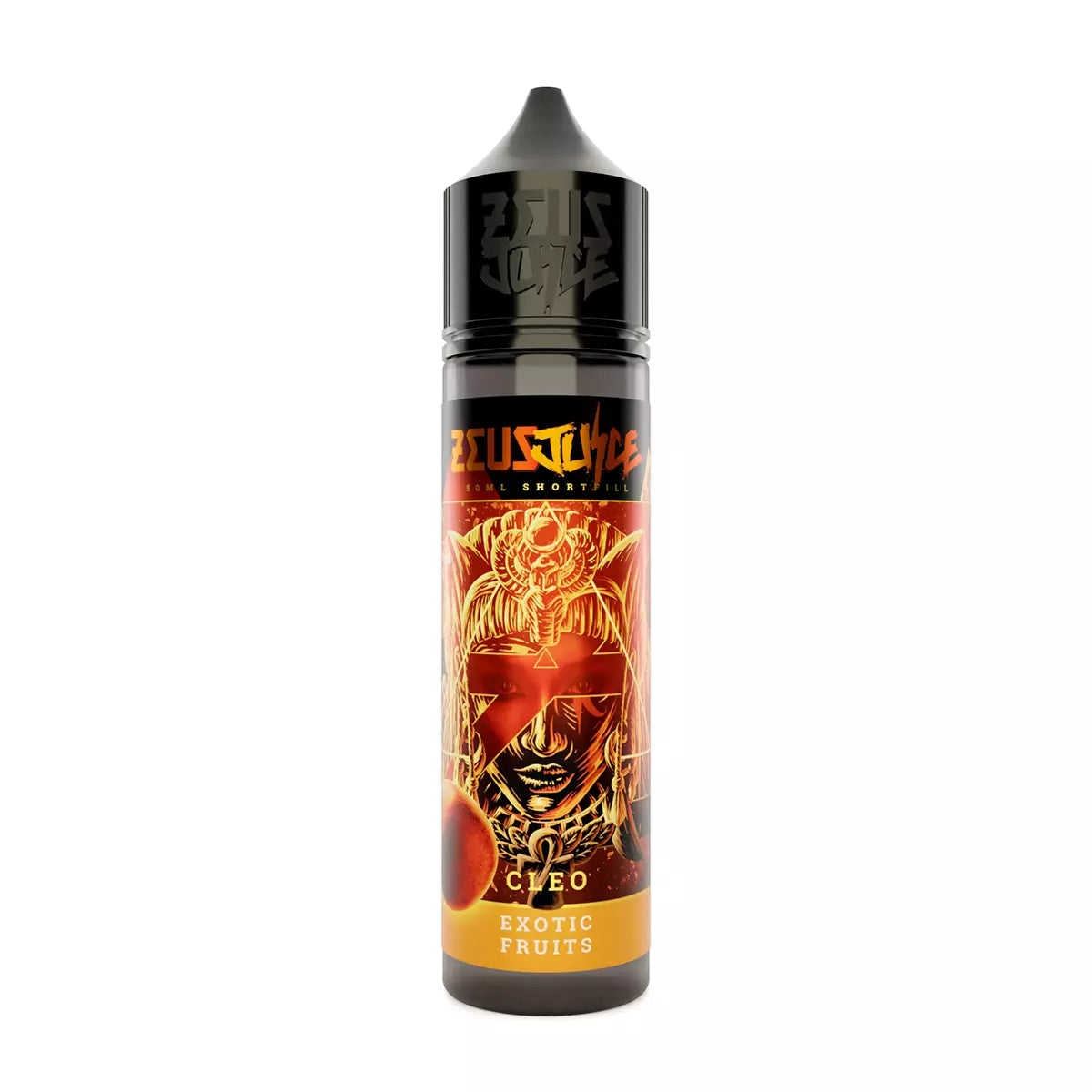 Bottle of Zeus Juice Cleo 70:30 e-liquid on a white background
