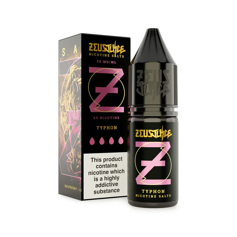 Zeus Juice Typhon Nic Salt bottle and packaging on a white background