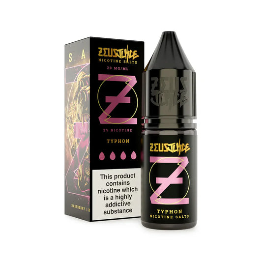 Zeus Juice Typhon Nic Salt bottle and packaging on a white background