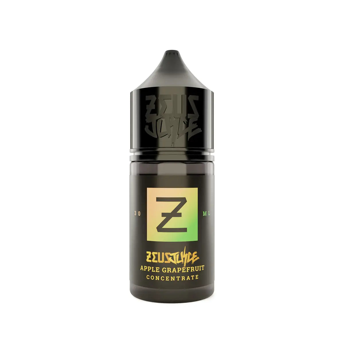 Zeus Juice Apple Grapefruit concentrate bottle on a white background