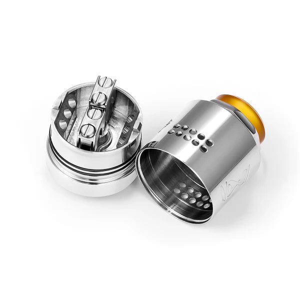 Close-up of a Timesvape Ardent RDA with a white background