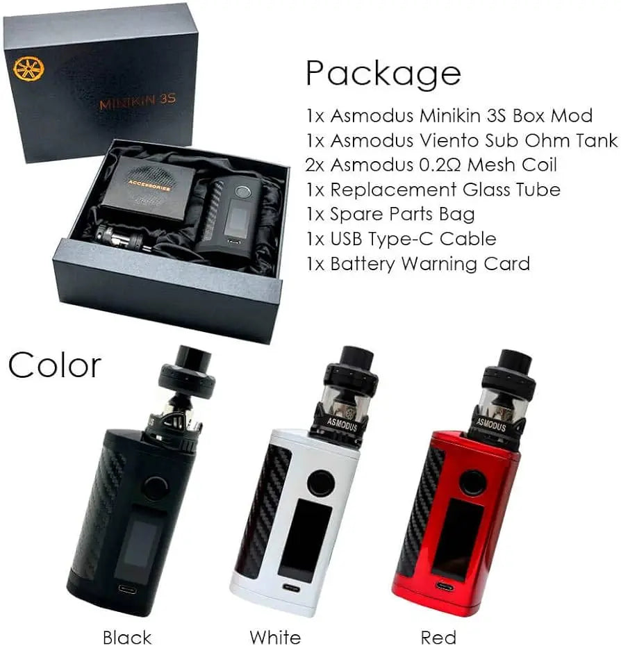asMODus Minikin 3S Kit | 200W TC Incl. 2 FREE 18650 | bearsvapes.co.uk