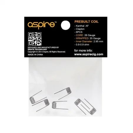 Aspire Clapton Coils | 0.8 - 0.9 Ohm - 6 Pack | bearsvapes.co.uk