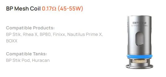 Aspire BP Replacement Coils 5pk | bearsvapes.co.uk
