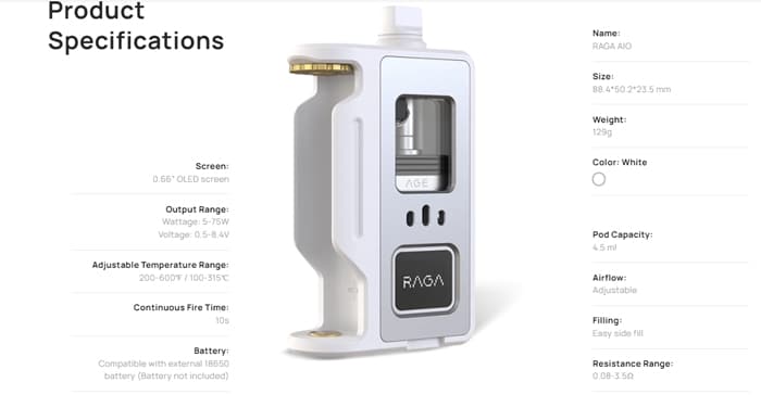 Aspire Raga AIO 79.95 inc Vapcell 18650 Battery | bearsvapes.co.uk - Bear's Vapes Aspire Raga AIO 79.95 inc Vapcell 18650 Battery | bearsvapes.co.uk - Bear's Vapes