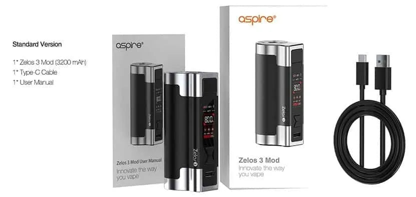Aspire Zelos 3 Box Mod | NOW ONLY £24.95 | bearsvapes.co.uk