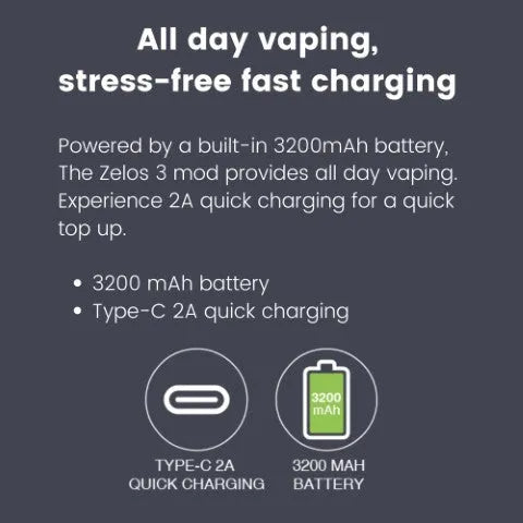 Aspire Zelos 3 Box Mod | NOW ONLY £24.95 | bearsvapes.co.uk