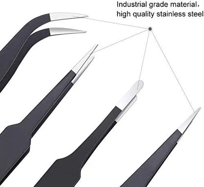 Antistatic Tweezer Set - 6 Different Types in Kit | bearsvapes.co.uk