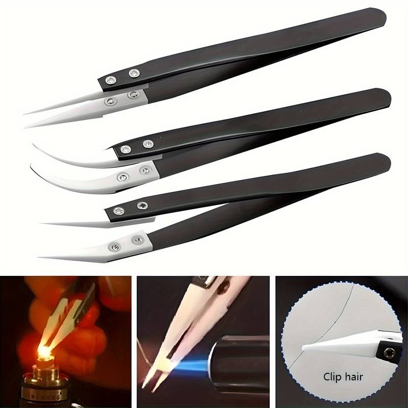 Heat-resistant Ceramic Tweezers - Triple Pack | bearsvapes.co.uk