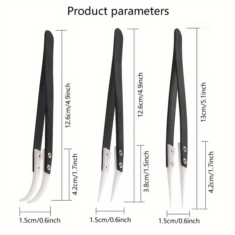 Heat-resistant Ceramic Tweezers - Triple Pack | bearsvapes.co.uk