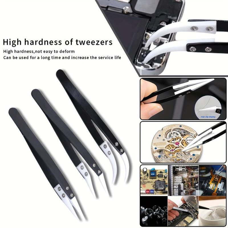 Heat-resistant Ceramic Tweezers - Triple Pack | bearsvapes.co.uk