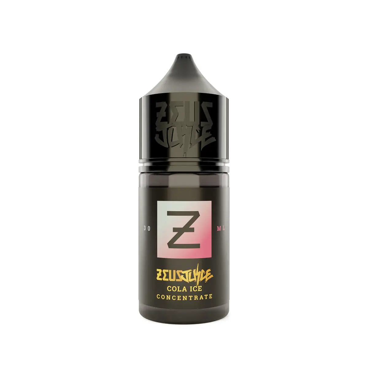 Zeus Cola Ice concentrate bottle on a white background
