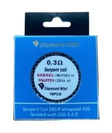 Diamond Mist Pre Made Serpent Coils | 10 Pack | bearsvapes.co.uk