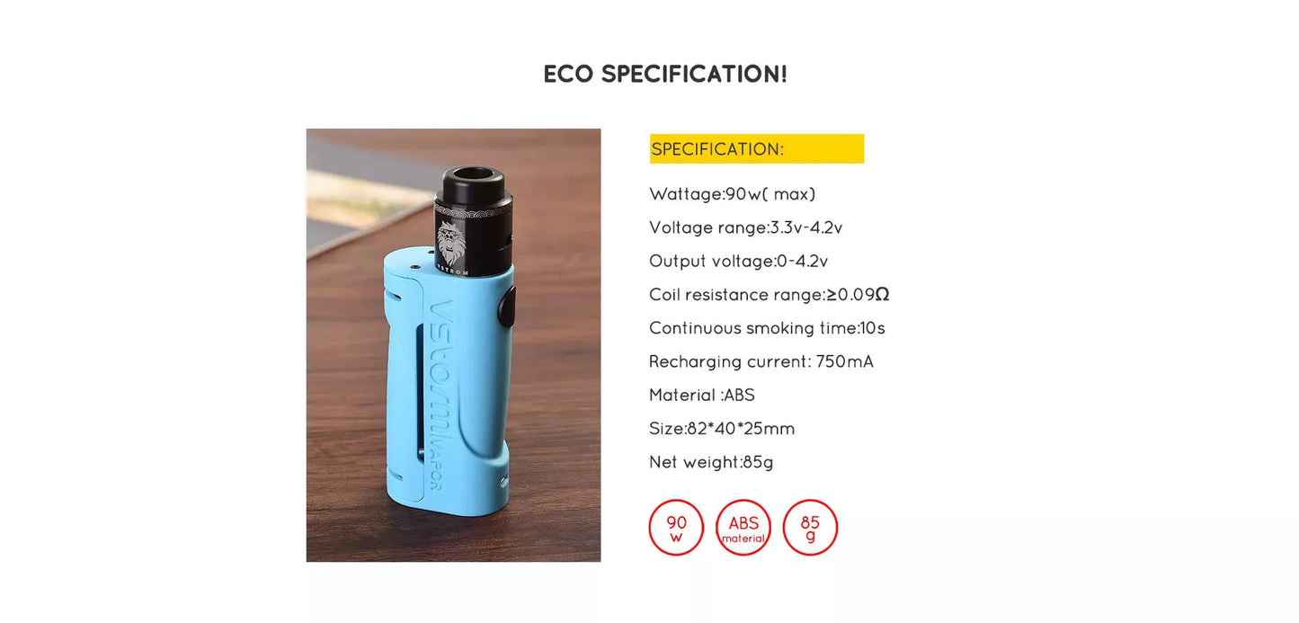 Vapor Storm Eco Lion RDA Kit 90W 18650 Mech Mod | bearsvapes.co.uk