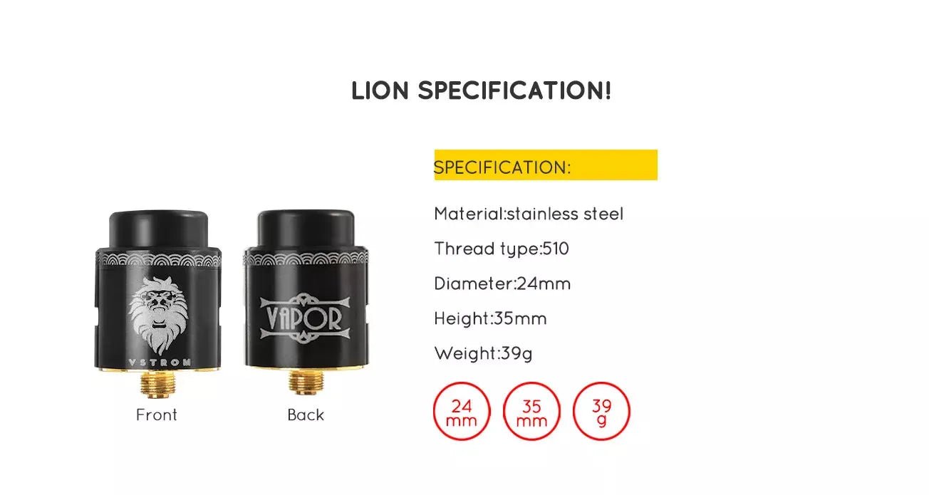 Vapor Storm Eco Lion RDA Kit 90W 18650 Mech Mod | bearsvapes.co.uk