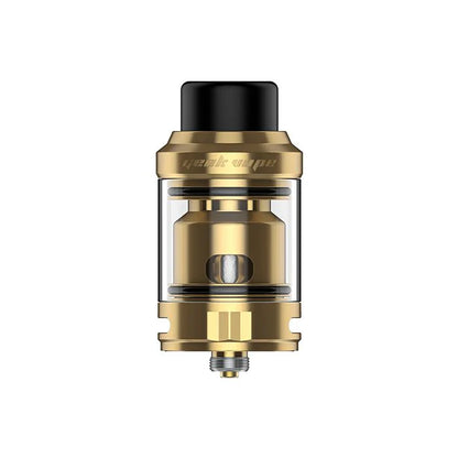 Gold vape device with black top on a white background