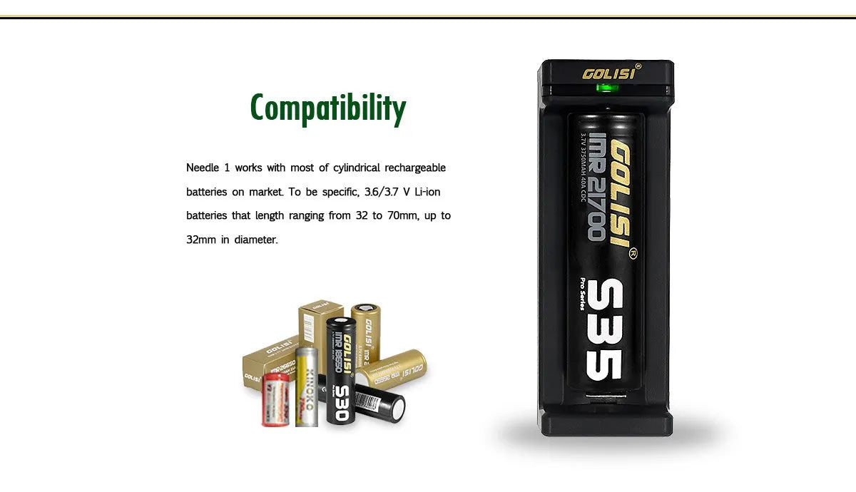 Golisi Needle 1 Smart USB Battery Charger | bearsvapes.co.uk