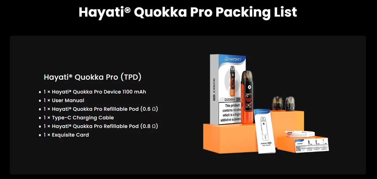 Hayati Quokka Pro Vape Kit | RDL MTL Starter Kit | bearsvapes.co.uk