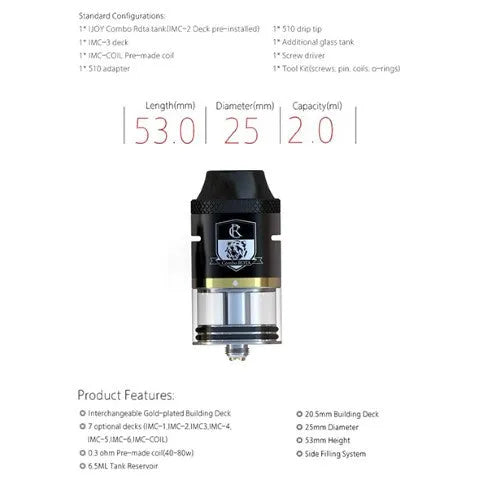 iJoy Combo RDTA | With 6 Decks & RDA | ONLY £29.95 | bearsvapes.co.uk