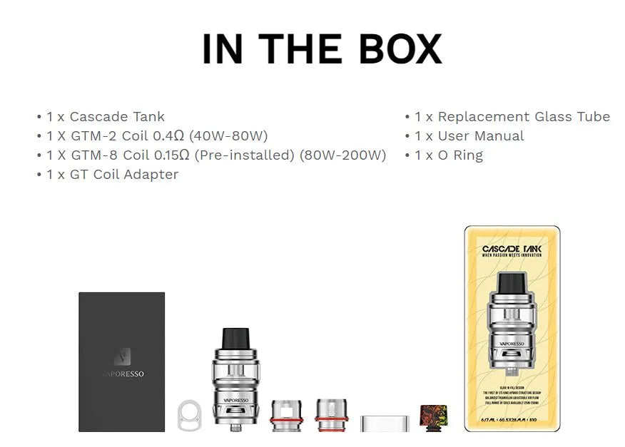 Vaporesso Cascade Subohm Vape Tank | bearsvapes.co.uk