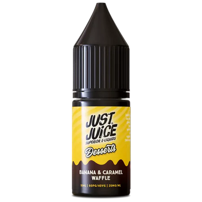 Just Juice dessert e-liquid bottle with yellow label on a white background