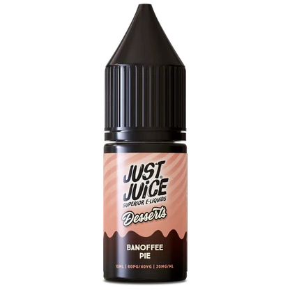 Just Juice Banoffee Pie e-liquid bottle on a white background