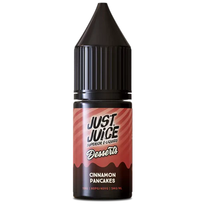 Bottle of Just Juice Cinnamon Pancakes e-liquid on a white background