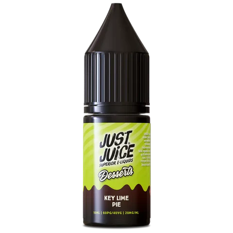 Just Juice Key Lime Pie e-liquid bottle on a white background