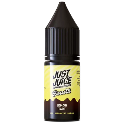Bottle of Just Juice Lemon Tart e-liquid on a white background