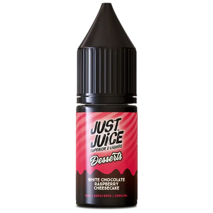 Just Juice dessert e-liquid bottle with black cap on a white background